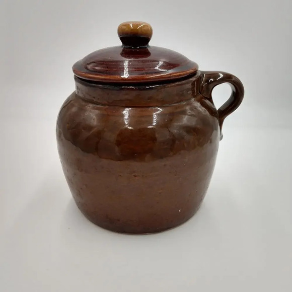 Other - Small Brown Stoneware Jug and Lid​